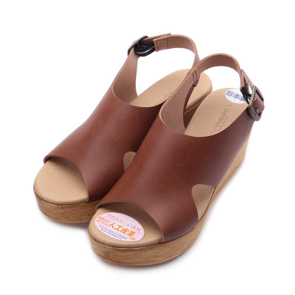 Parit D Abord 木跟厚底楔型涼鞋棕 女鞋 鞋全家福