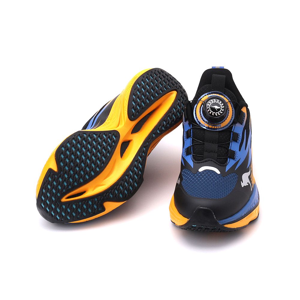 KANGAROOS SPECTRUM 2 旋扣運動鞋 黑藍黃 KK61334 大童鞋 - 鞋全家福線上購物｜全台鞋店品牌推薦，男女鞋款一站購足