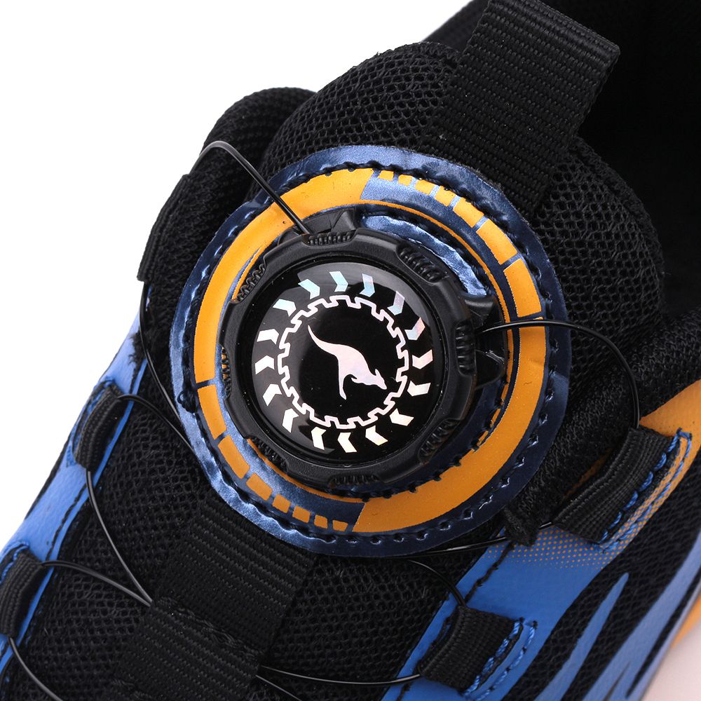 KANGAROOS SPECTRUM 2 旋扣運動鞋 黑藍黃 KK61334 大童鞋 - 鞋全家福線上購物｜全台鞋店品牌推薦，男女鞋款一站購足