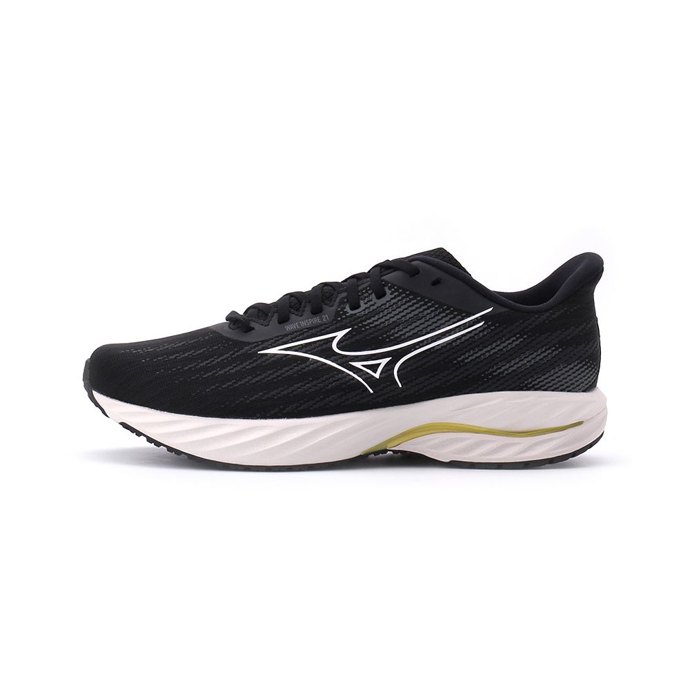 MIZUNO WAVE INSPIRE 21 SW 寬楦運動慢跑鞋黑白黃J1GC254552 男鞋- 鞋