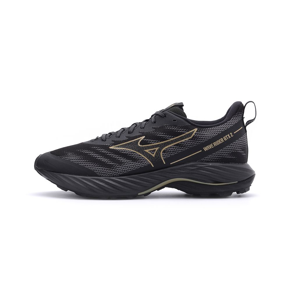 MIZUNO WAVE RIDER GORE-TEX 2 慢跑鞋黑金灰J1GC248001 男- 鞋全家福