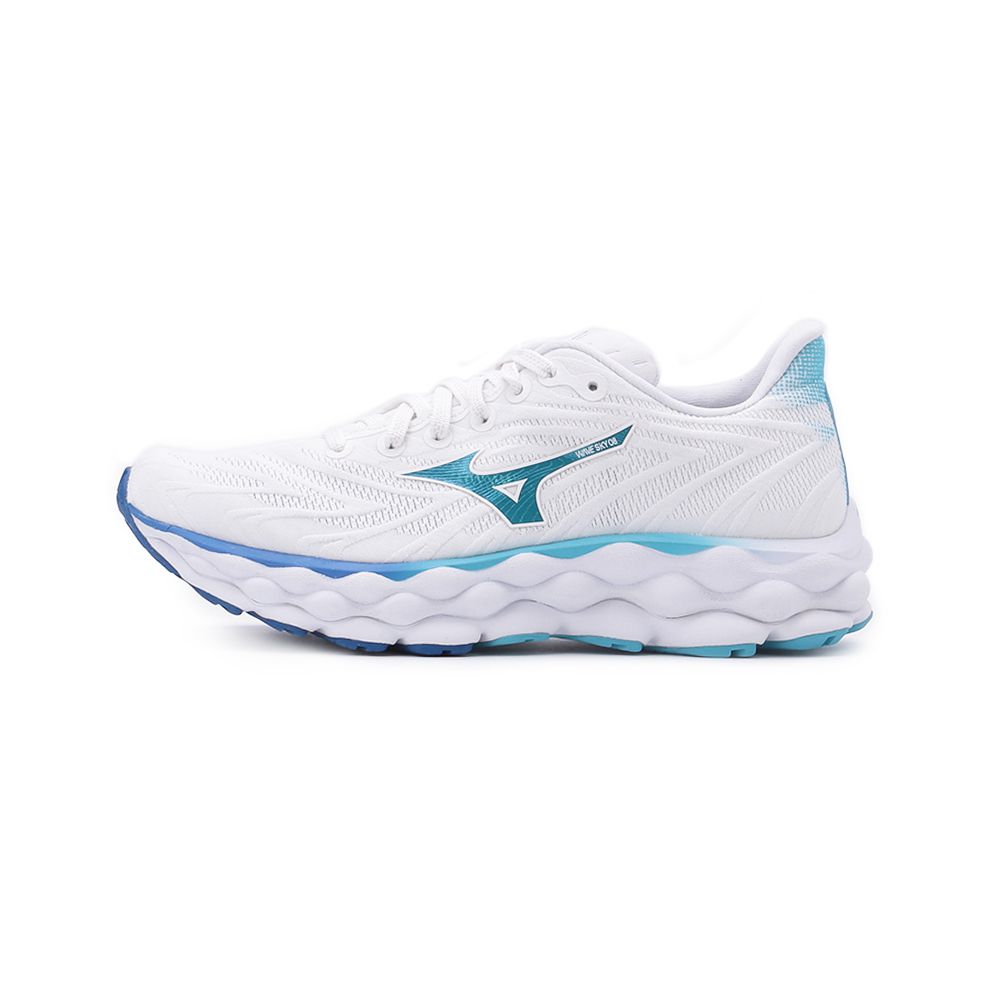 MIZUNO WAVE SKY8 寬楦慢跑鞋白藍J1GD241221 女鞋- 鞋全家福