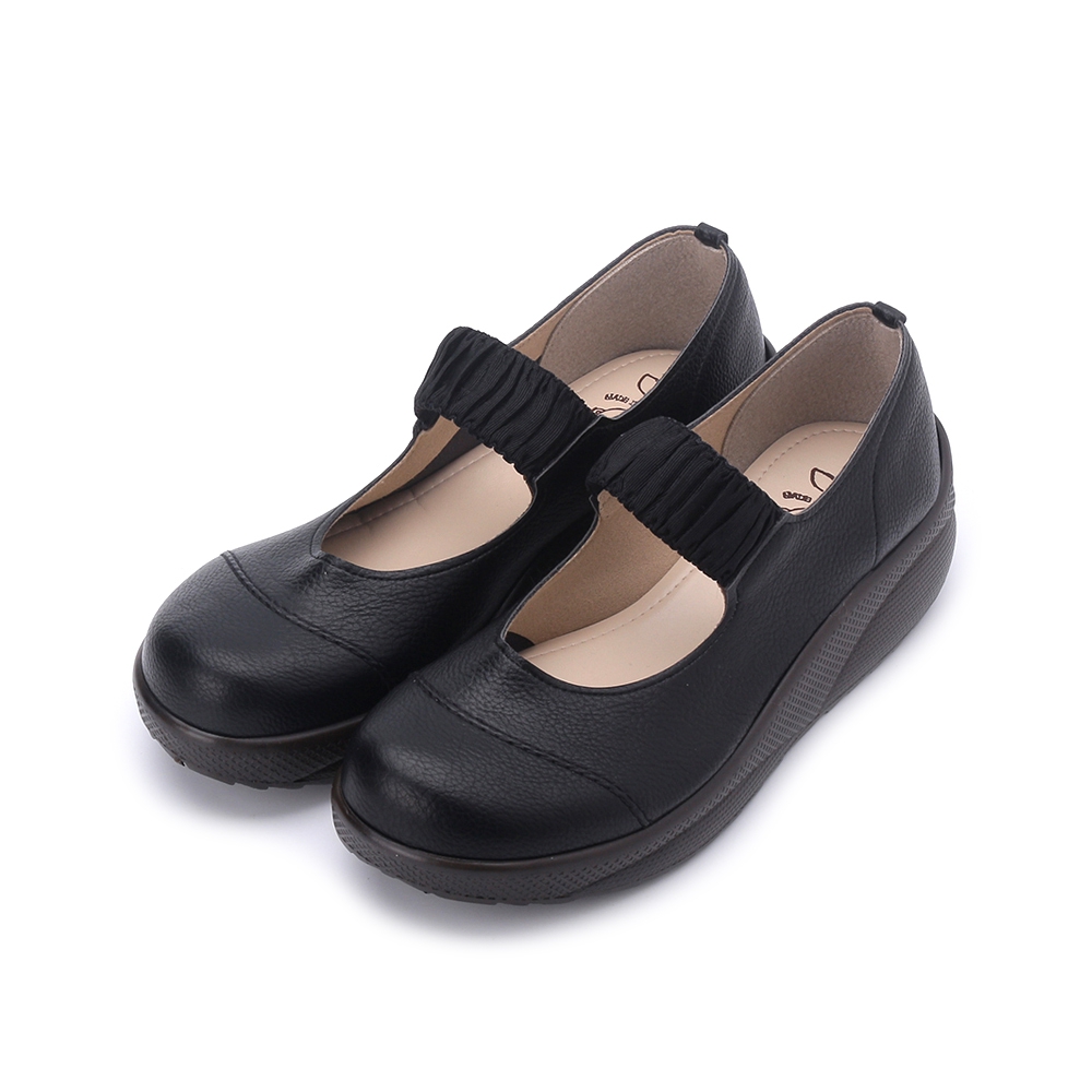 VALENCIA 抓皺帶娃娃鞋黑VAL 1506 女鞋- 鞋全家福